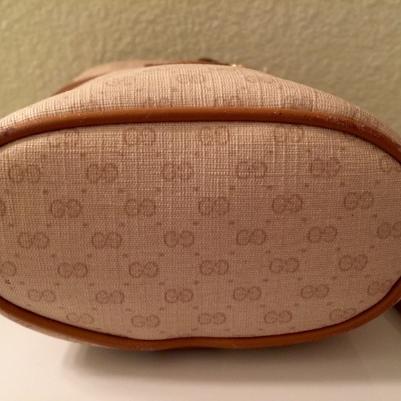 *Rare* Auth Gucci Vintage Binocular Style Logo Crossbody GG Monogram Canvas Bag - Picture 8 of 16